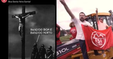 MTST provoca polêmica ao postar imagem de Jesus crucificado com frase sobre bandido