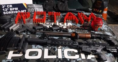 Rotam prende dois homens e apreende arsenal de armas de facção criminosa