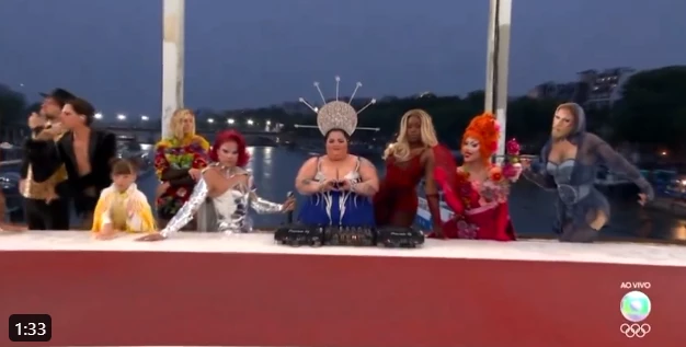 Abertura da Olimpíada tem drags queens imitando a Última Ceia