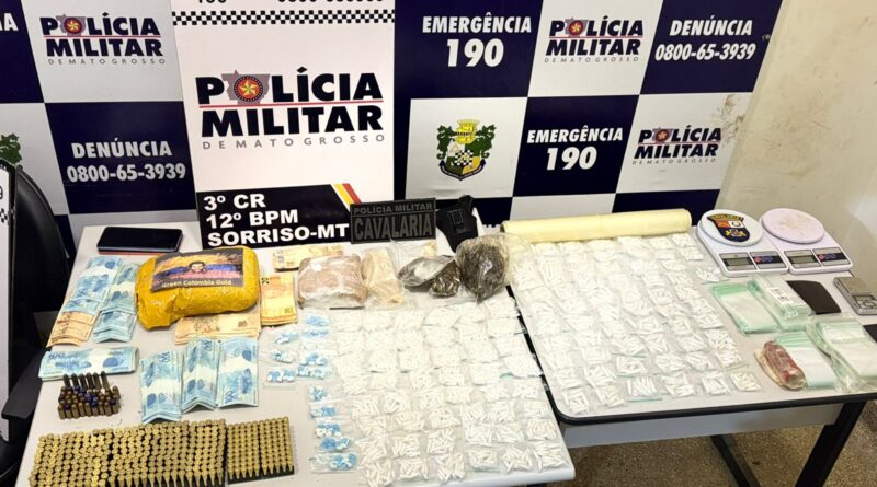 Polícia Militar prende membro de facção criminosa com drogas, munições e R$ 8,3 mil em dinheiro