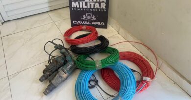 Cavalaria da PM recupera fiações e prende suspeito de furto no Parque Novo Mato Grosso