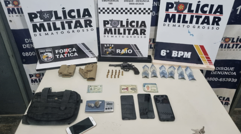 PM prende quadrilha suspeita por tentativa de homicídio, porte ilegal de arma de fogo e tráfico de drogas em Cáceres