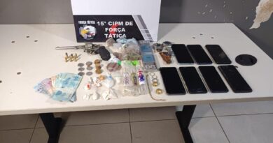 Força Tática flagra trio com arma de fogo, munições e diversas porções de maconha em Várzea Grande