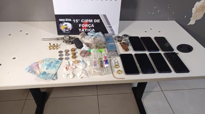 Força Tática flagra trio com arma de fogo, munições e diversas porções de maconha em Várzea Grande