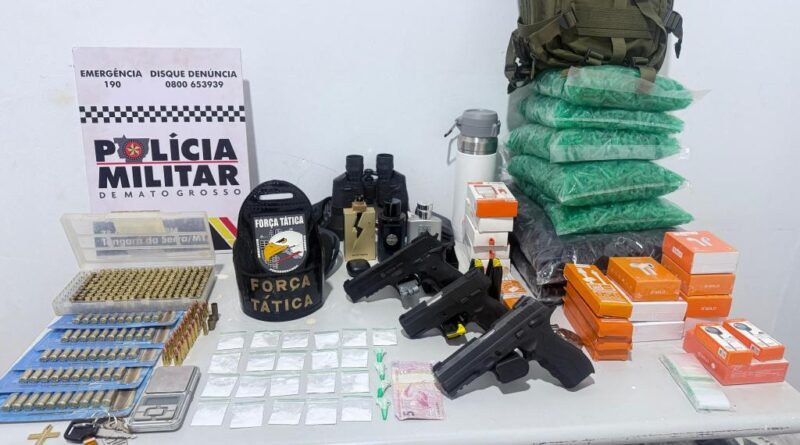 Polícia Militar prende dois faccionados e recupera pistolas, munições e produtos roubados
