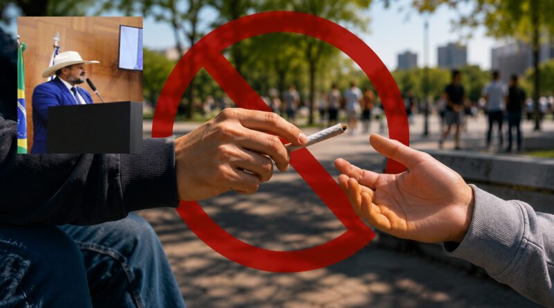 Deputado Gilberto Cattani defende projeto de lei para coibir uso de drogas em espaços públicos públicos.